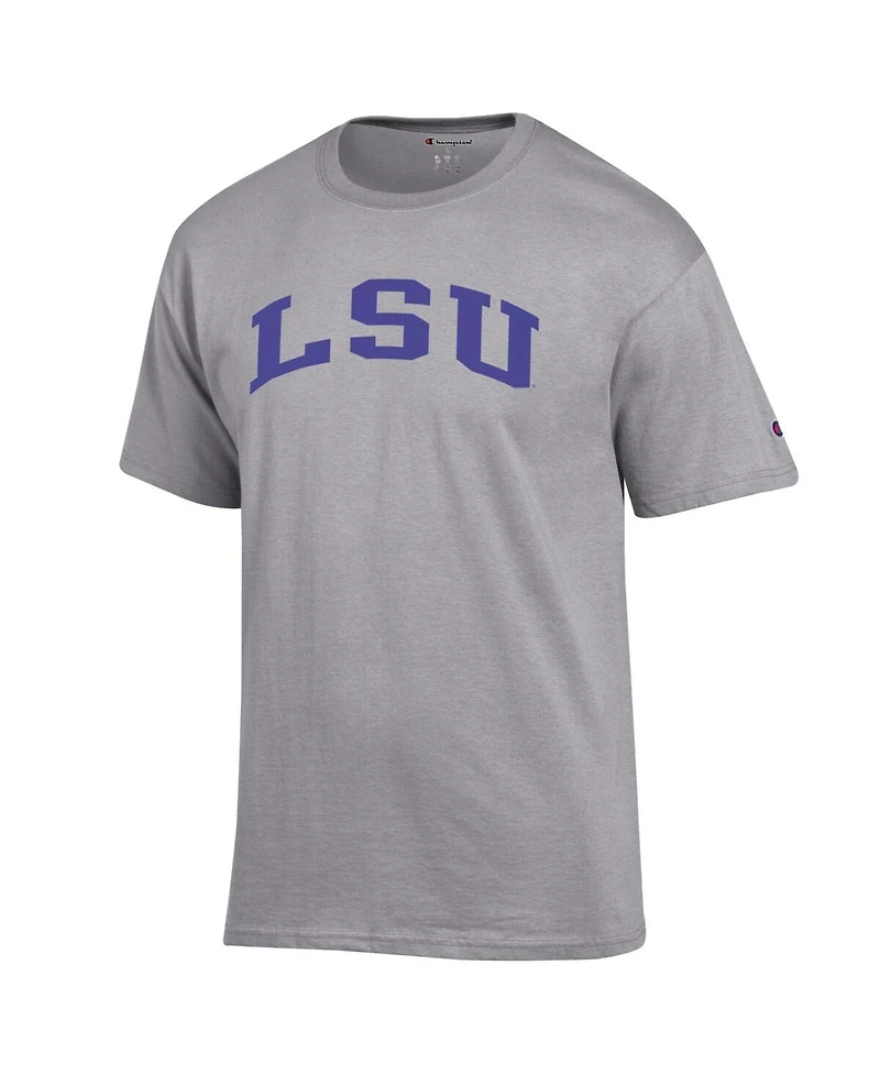 Champion Men's Heather Gray Lsu Tigers Basic Arch T-Shirt