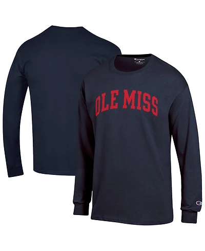 Champion Men's Navy Ole Miss Rebels Basic Arch Long Sleeve T-Shirt