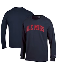 Champion Men's Navy Ole Miss Rebels Basic Arch Long Sleeve T-Shirt