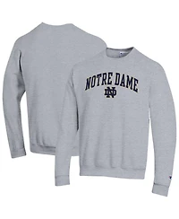 Champion Men's Heather Gray Notre Dame Fighting Irish Arch Over Logo Pullover Sweatshirt