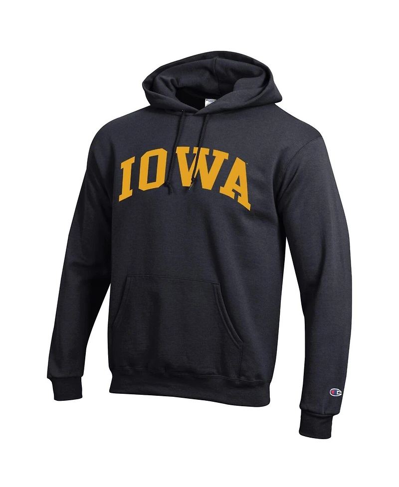 Champion Men's Black Iowa Hawkeyes Basic Arch Fleece Pullover Hoodie