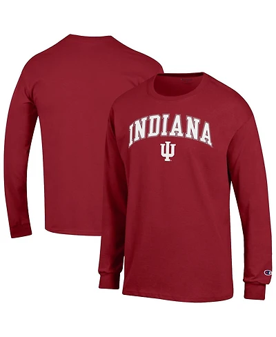 Champion Men's Crimson Indiana Hoosiers Arch Over Logo Long Sleeve T-Shirt