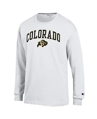 Champion Men's White Colorado Buffaloes Arch Over Logo Long Sleeve T-Shirt
