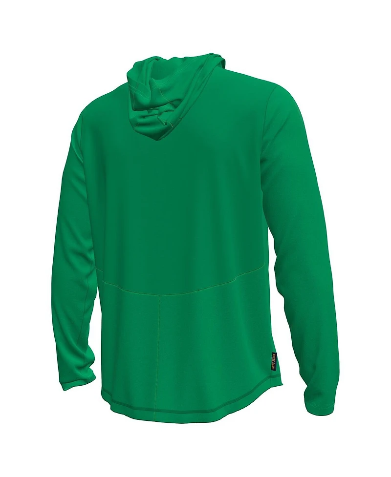 Under Armour Men's Kelly Green Notre Dame Fighting Irish Sideline Knockout Long-Sleeve Hooded T-Shirt