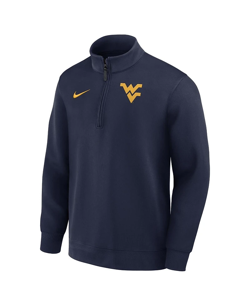 Nike Men's Navy West Virginia Mountaineers 2025 Coaches Premium Dri-fit Half-Zip Pullover Hoodie