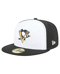 New Era Men's White/Black Pittsburgh Penguins Repeat Two-Tone 59FIFTY Fitted Hat