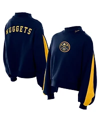 New Era Women's Navy Denver Nuggets Sport Night Balloon Sleeves Sweatshirt
