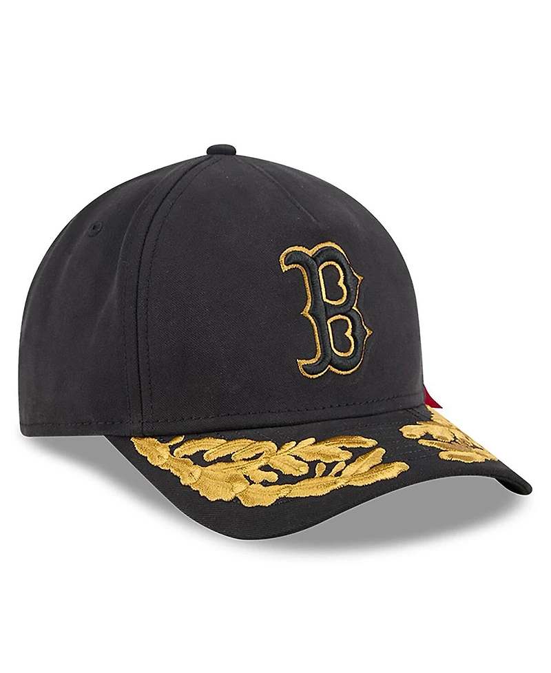 New Era Men's Black Boston Red Sox A-Frame 9FORTY Adjustable Hat