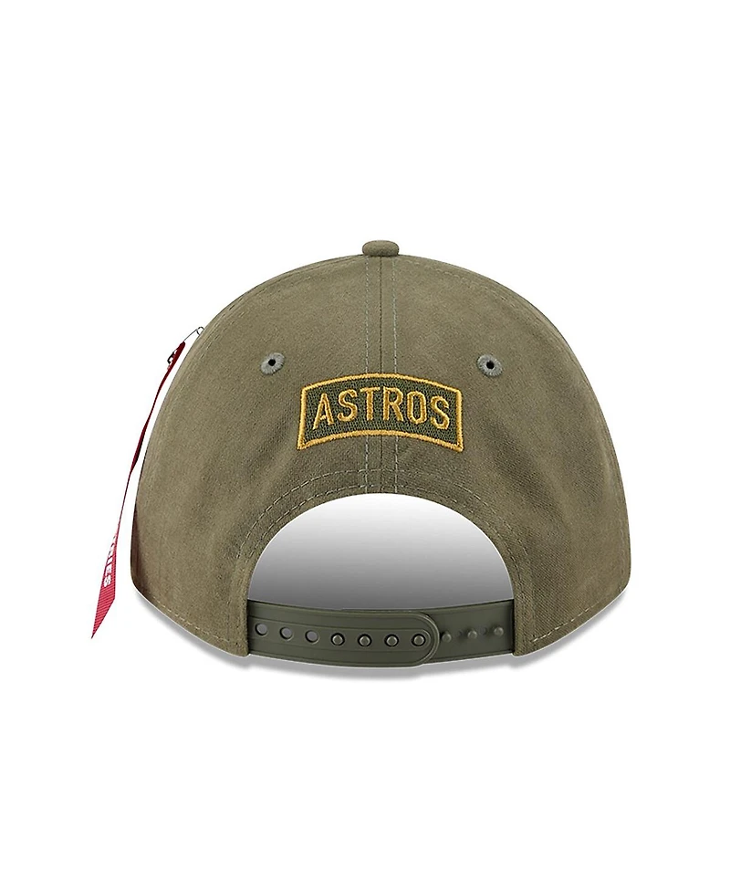 New Era Men's Olive Houston Astros A-Frame 9FORTY Adjustable Hat
