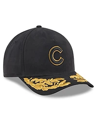New Era Men's Black Chicago Cubs A-Frame 9FORTY Adjustable Hat