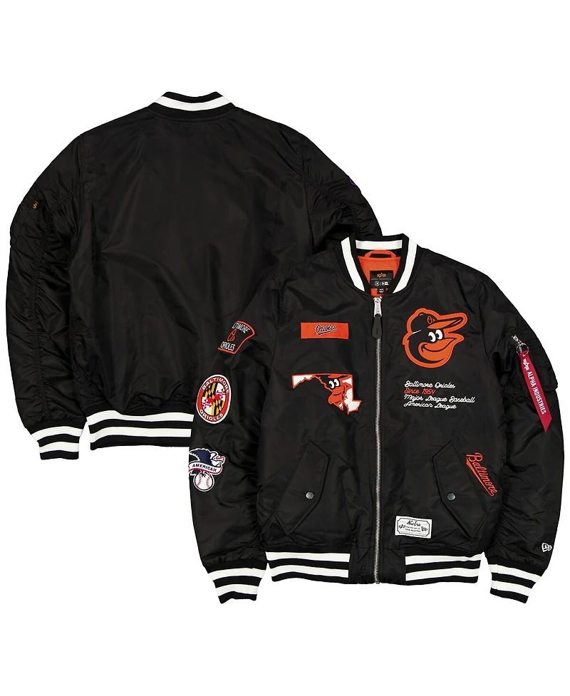 New Era Men's Black Baltimore Orioles Full-Zip Bomber Jacket