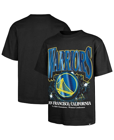 '47 Brand Men's Black Golden State Warriors Past Champs Collection Flashbulb Foundation T-Shirt