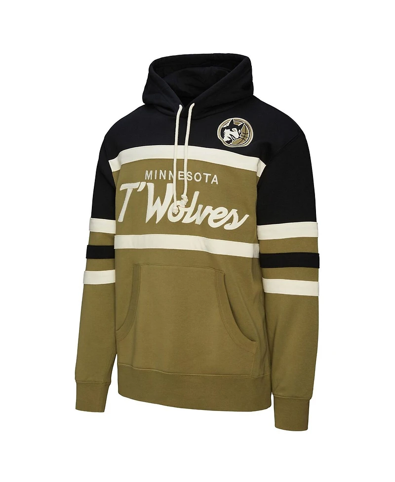 Mitchell & Ness Men's Olive/Black Minnesota Timberwolves Double Clutch Head Coach Hoodie