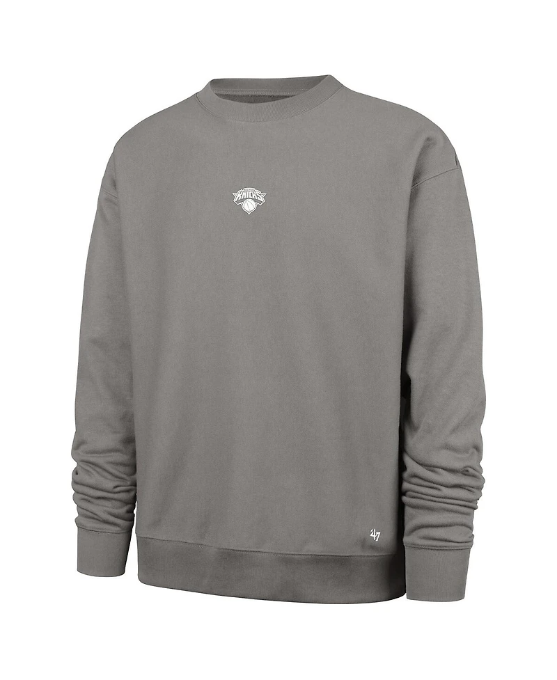 '47 Brand Men's Gray New York Knicks Offside Foundation Crew Neck Sweatshirt