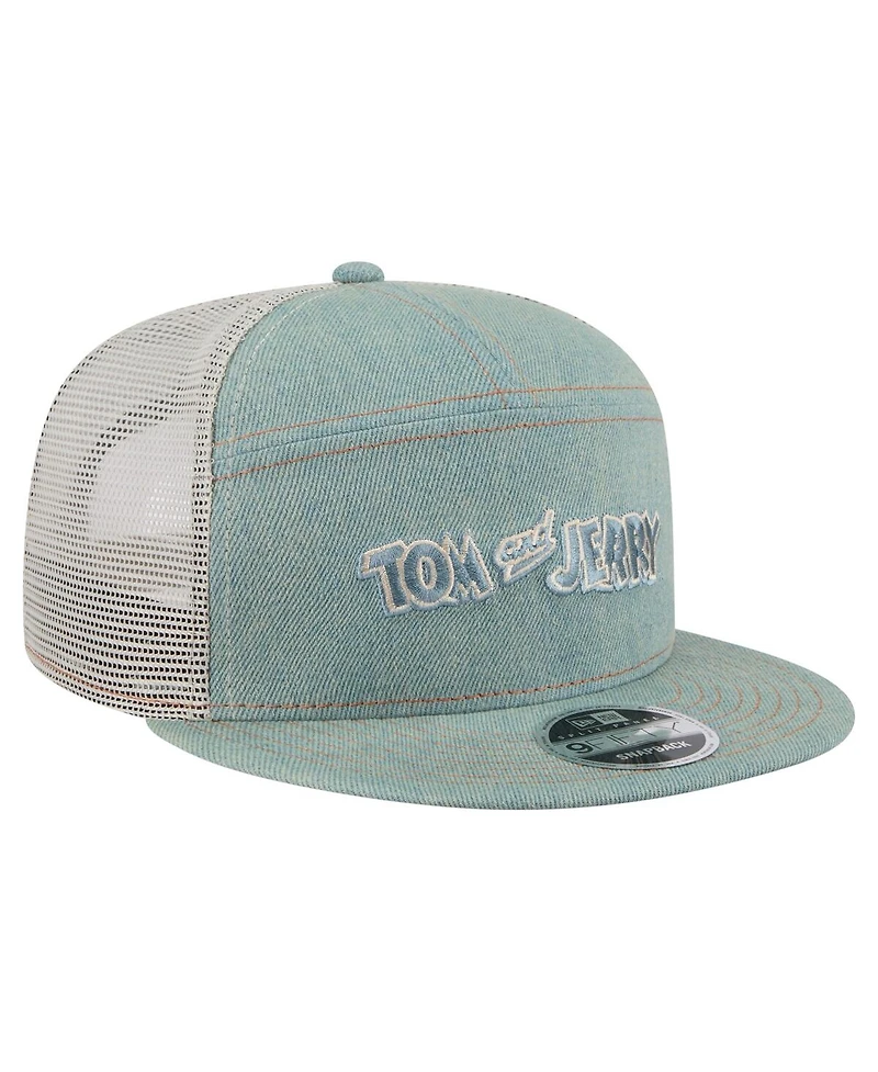 New Era Men's Denim Tom and Jerry Denim 9FIFTY Snapback Hat