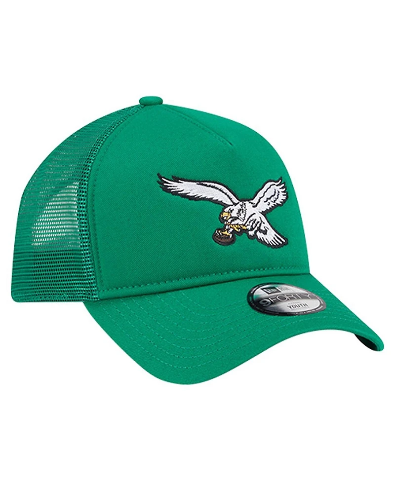New Era Preschool Kelly Green Philadelphia Eagles Main A-Frame 9FORTY Adjustable Hat