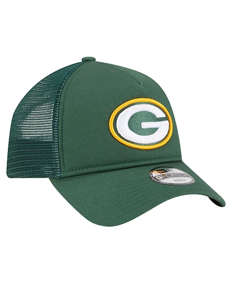 New Era Toddler Green Bay Packers Main 9FORTY A-Frame Trucker Adjustable Hat