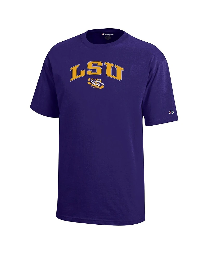 Champion Big Boys and Girls Purple Lsu Tigers Arch Over Logo T-Shirt