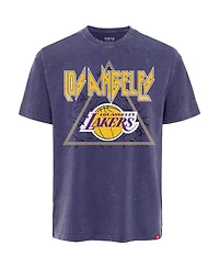 Sportiqe Men's Purple Los Angeles Lakers Distressed Rock Roll Collection Angus Premium Mineral Wash T-Shirt