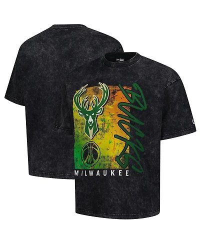 New Era Men's Black Milwaukee Bucks Sport Classics Enzyme Washed T-Shirt