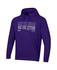 Under Armour Men's Purple Northwestern Wildcats 2024 Sideline Wordmark Rival Pullover Hoodie