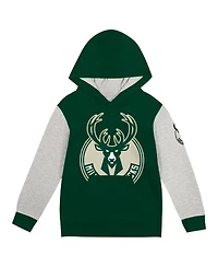 Outerstuff Toddler Hunter Green Milwaukee Bucks Fair Catch Fleece Pullover Hoodie