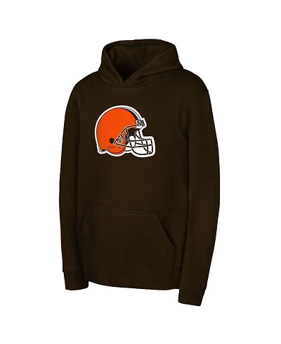 Outerstuff Big Boys and Girls Brown Cleveland Browns Team Logo Pullover Hoodie