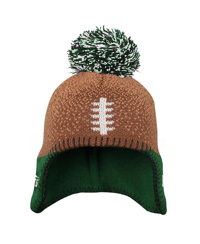 Outerstuff Baby Boys and Girls Brown New York Jets Football Head Knit with Pom Hat