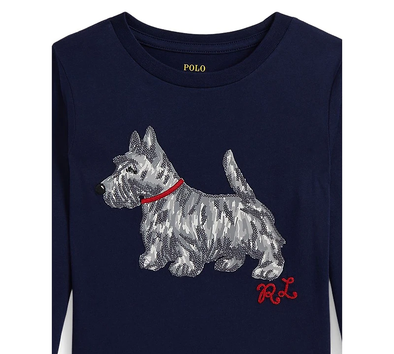 Polo Ralph Lauren Girls 2T-6X Dog Print T-Shirt