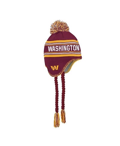 Outerstuff Big Boys and Girls Burgundy Washington Commanders Jacquard Tassel with Pom Knit Hat