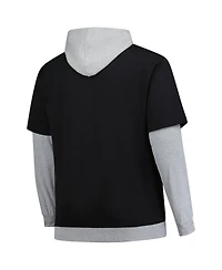Fanatics Men's Black/Heather Gray Pittsburgh Steelers Big Tall Twofer Pullover Hoodie