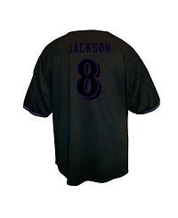 Fanatics Men's Lamar Jackson Black Baltimore Ravens Big Tall Baseball Button-Up Shirt