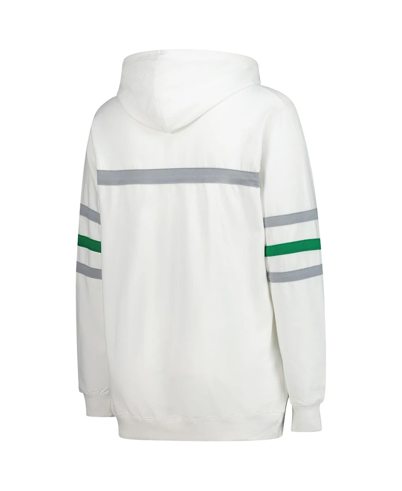 Mitchell & Ness Women's White Philadelphia Eagles Plus Head Coach Throwback Pullover Hoodie