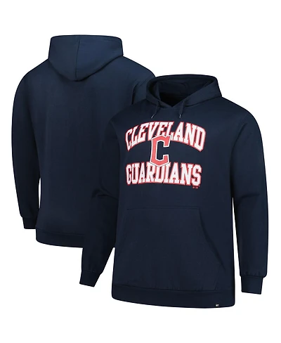 '47 Brand Men's Navy Cleveland Guardians Big Tall Velocity Fleece Pullover Hoodie