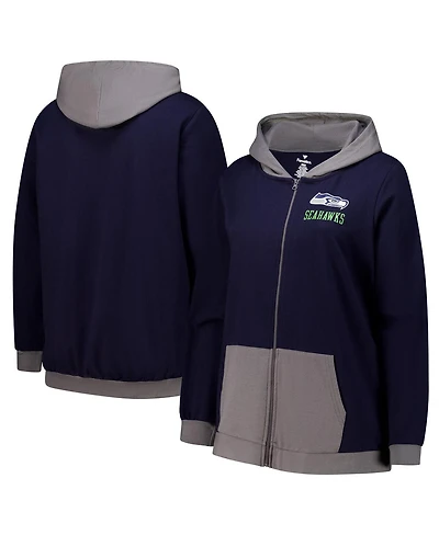 Fanatics Women's College Navy Seattle Seahawks Hit It Full-Zip Hoodie