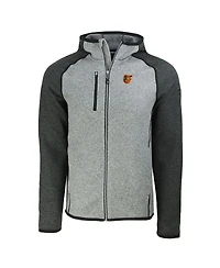 Cutter & Buck Men's Heather Charcoal/Heather Gray Baltimore Orioles Mainsail Full-Zip Hooded Jacket