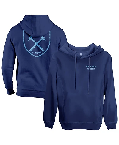 1863FC Men's Navy West Ham United Wordmark Fleece Pullover Hoodie