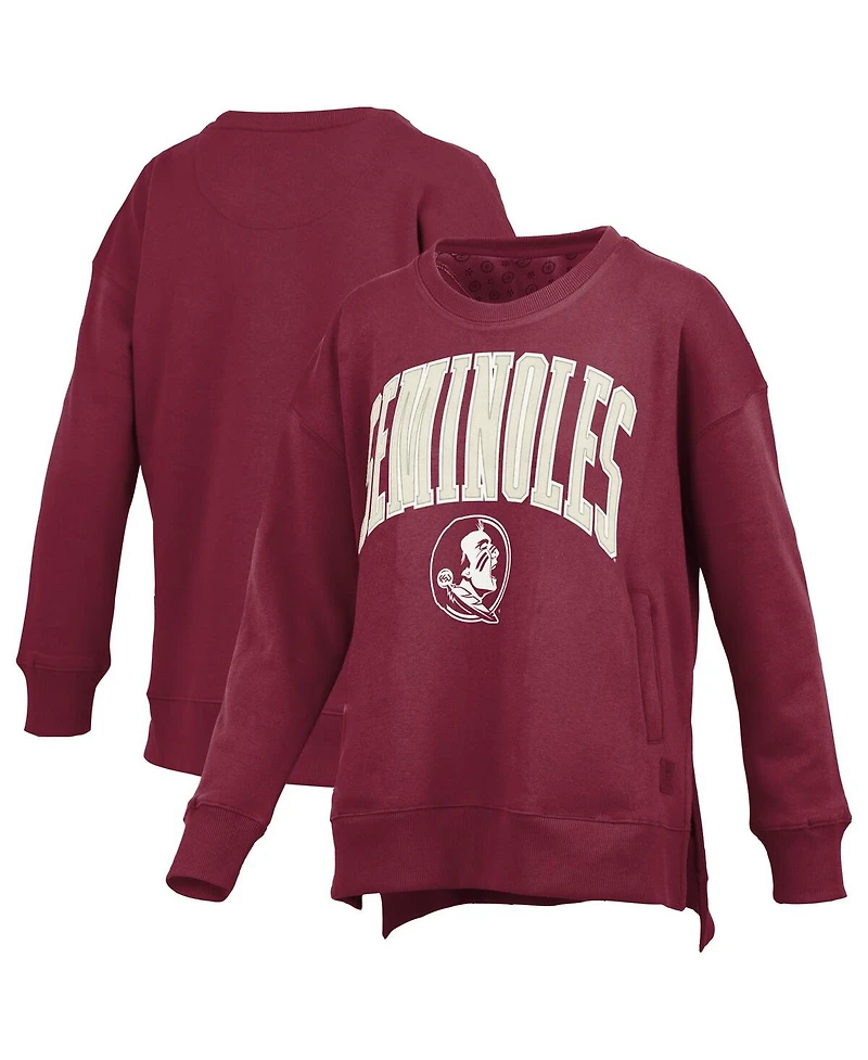 Pressbox Women's Garnet Florida State Seminoles Pocketed Arch Pullover Sweatshirt