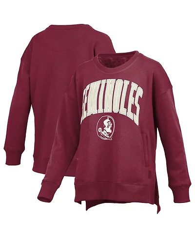 Pressbox Women's Garnet Florida State Seminoles Pocketed Arch Pullover Sweatshirt