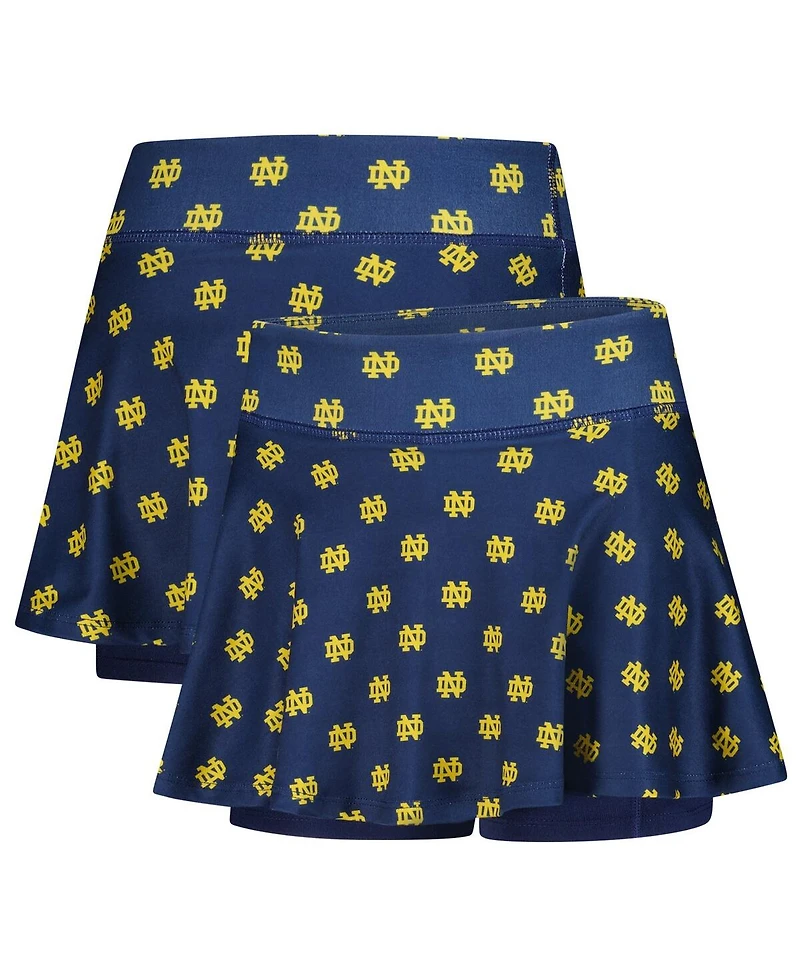 ZooZatz Big Girls Navy Notre Dame Fighting Irish All-Over Print Tennis Skort