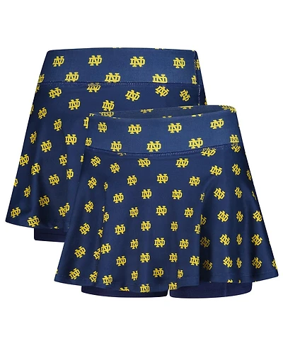 ZooZatz Big Girls Navy Notre Dame Fighting Irish All-Over Print Tennis Skort