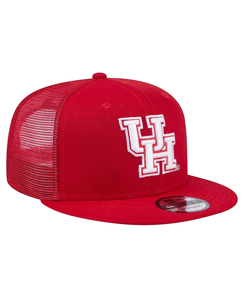 New Era Men's Red Houston Cougars 9FIFTY Trucker Snapback Hat