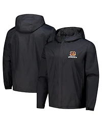 Dunbrooke Men's Black Cincinnati Bengals Tropic Waterproof Packable Full-Zip Hoodie Jacket