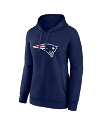 Fanatics Women's Mac Jones Navy New England Patriots Player Icon Name Number V-Neck Pullover Hoodie