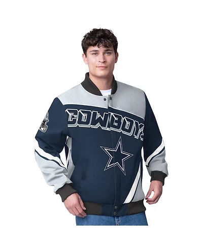 G-iii Sports by Carl Banks Men's Navy/Gray Dallas Cowboys Maximum Racing Full-Snap Jacket
