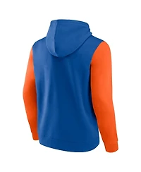 Fanatics Men's Royal Florida Gators Extra Point Color-Block Pullover Hoodie