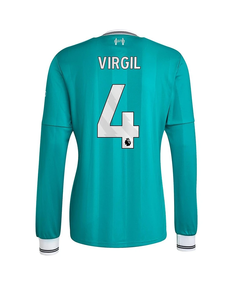 Adidas Men's Virgil van Dijk Green Liverpool 2025/26 Third Replica Long Sleeve Player Jersey