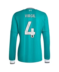 Adidas Men's Virgil van Dijk Green Liverpool 2025/26 Third Replica Long Sleeve Player Jersey