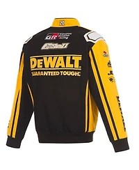 Jh Design Men's Black/Yellow Christopher Bell DeWalt Full-Snap Twill Uniform Jacket
