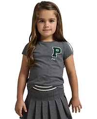 Polo Ralph Lauren Girls 2T-6X Letterman Crewneck T-Shirt